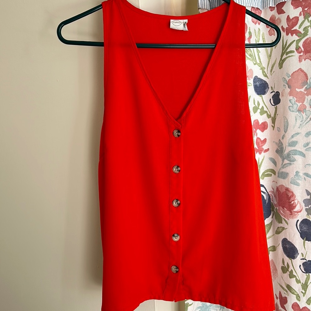 Paper crane red/orange tanktop